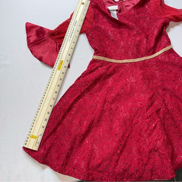 Bonnie Jean Red Lace Dress - Picture 9 of 12